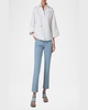 Carnation Applique Button-Down Cotton Shirt