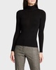 Mock-Neck Seamless Fine-Rib Sweater