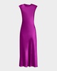 Cap-Sleeve Silk Charmeuse Maxi Dress