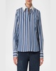 Striped Poplin Button-Down Blouse