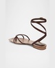 Allegra Leather Flat Ankle-Strap Sandals