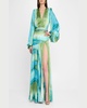 Carmen Coastal Deep V-Neck Side Slit Gown