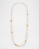 18K Yellow Gold South Sea Pearl and Sapphire Necklace, 42"L