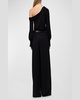 Alice Draped Satin One-Shoulder Top