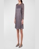 Dot Embroidered Long-Sleeve Mini Dress