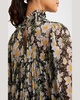 Olive Smocked Cosmo-Flower Mini Dress