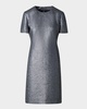 Textured Silk Short-Sleeve Dress