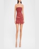 Draped Mesh Tucked Corset Mini Dress