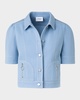 Zip-Pocket Short-Sleeve Denim Jacket