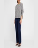 Textured Check Cashmere-Silk Sweater
