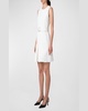 Belted Wool Short Dress with Zip-Up Cutout
