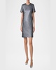 Textured Silk Short-Sleeve Dress