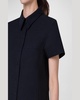 Cotton Silk Button-Front Polo Dress