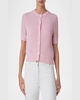Mesh Short-Sleeve Merino Wool Cardigan