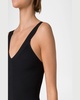 V-Neck Viscose Stretch Rib Sleeveless Midi Dress