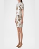 Mock-Neck Short-Sleeve Sequin Mini Dress