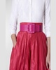 Square-Buckle Wide Leather Belt