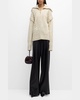 Callie Cable-Knit Half-Zip Sweater