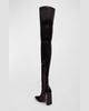 Marine Lambskin Over-The-Knee Boots