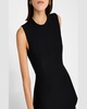 Sleeveless Swiss-Dot Tulle Peplum Gown