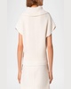 Sailor-Collar Cap-Sleeve Zip Knit Sweater