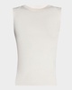 Sleeveless Fitted Silk Stretch Knit Top