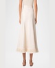 Fringe-Hem Cotton-Wool Denim Midi Skirt