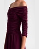 Char Off-Shoulder Ruched Long Dress