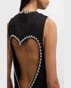 Crystal Heart Backless Mini Dress