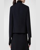 Double-Face Wool Winter Jacket with Gold-Tone Buttons