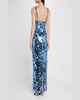 Allegra Deep V-Neck Sequin Column Gown