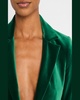Macey Notch-Collar Fitted Velvet Blazer