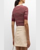 Fisher Pleated Button-Front Top
