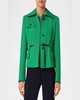 Belted Wool Tricotine Fitted Jacket