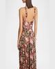 Rose Print Cropped Silk Top