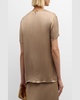Crewneck Viscose Satin Top