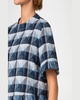 Rhombus Jacquard Denim Corp Blouse