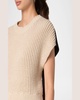 Mixed-Media Colorblock Short-Sleeve Sweater