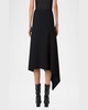 Asymmetric Techno Neoprene Midi Skirt