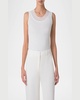 Structured Double-Layer Cotton Blend Knit Top
