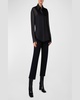 Silk Organza Button-Front Blouse