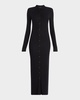 Modal Rib Long-Sleeve Maxi Shirtdress