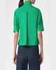 Short-Sleeve Cotton Poplin Button-Down Blouse