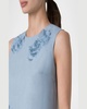 3D Carnation Raw Linen Sleeveless Top