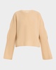 Ribbed Wool-Cashmere Crewneck Sweater