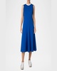 Contrast-Neck Sleeveless Signature Jersey Midi Dress
