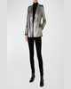 Gold Laminated Corduroy Blazer Jacket
