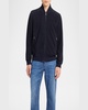 Men's Perferated Suede Bomber Jacket