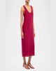 Scoop-Neck Silk Midi Tank Dress