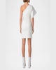 One-Shoulder Structured-Sleeve Mini Dress